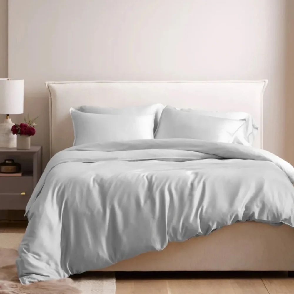 NWOT Quince Bamboo Duvet Cover Set Queen (Gray)